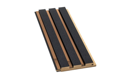 Panou Riflaj Decorativ Mdf, Negru & Cupru