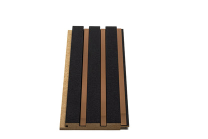 Panou Riflaj Decorativ Mdf, Negru & Cupru