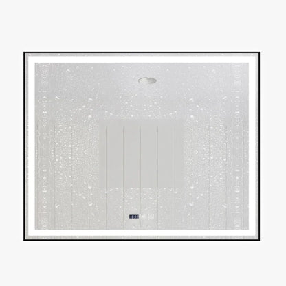 Oglindă Baie LED 100x80 cm cu functie Dezaburire și Ceas ,J142