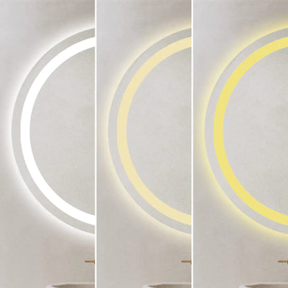 Oglindă Baie LED rotundă 70 cm cu functie Dezaburire  ,J105