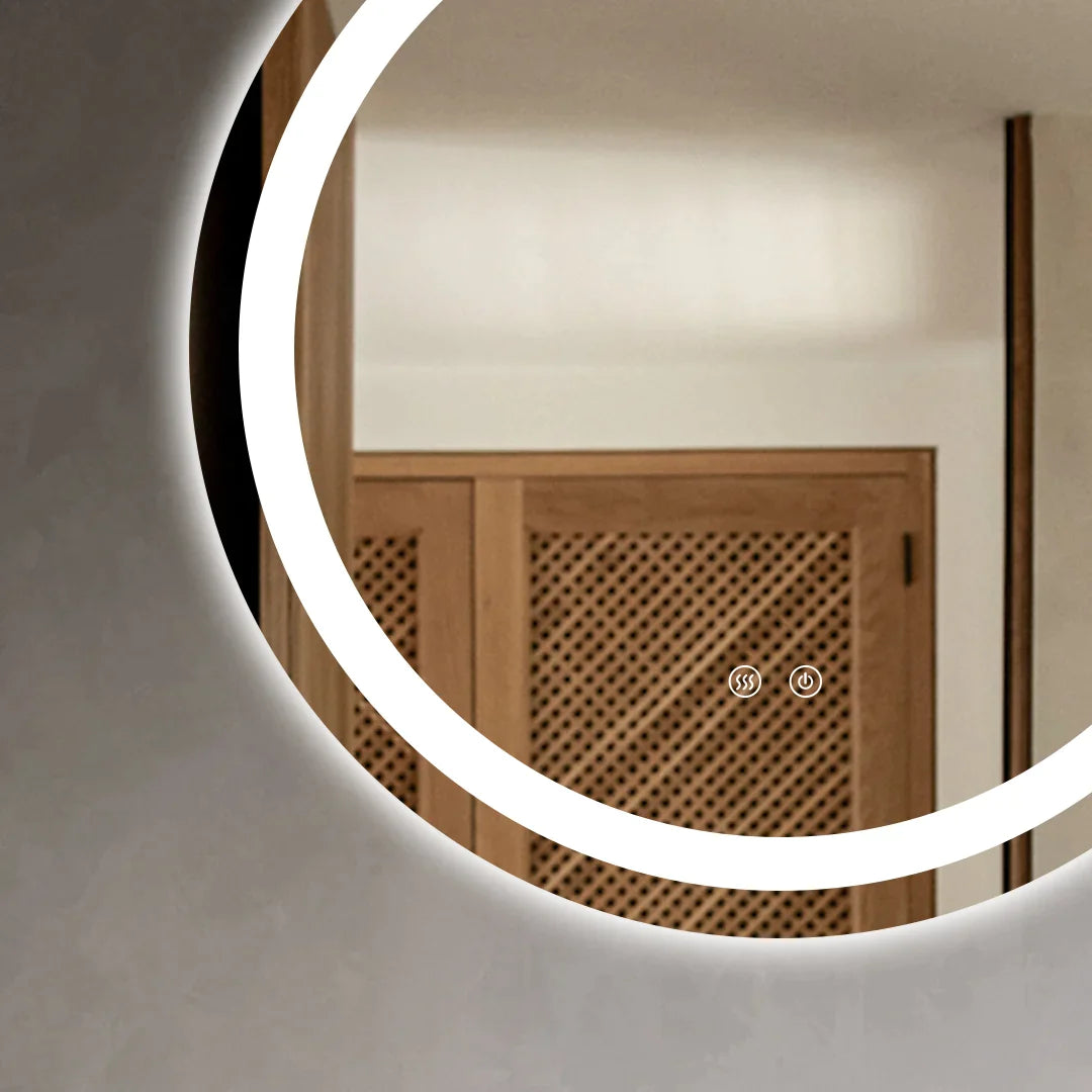Oglinda LED Rotunda 60cm Functie Dezaburire si Touch și trei tipuri de lumină, J12