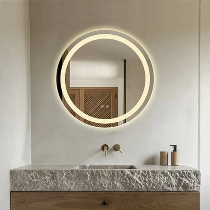 Oglinda LED Rotunda 60cm Functie Dezaburire si Touch și trei tipuri de lumină, J12