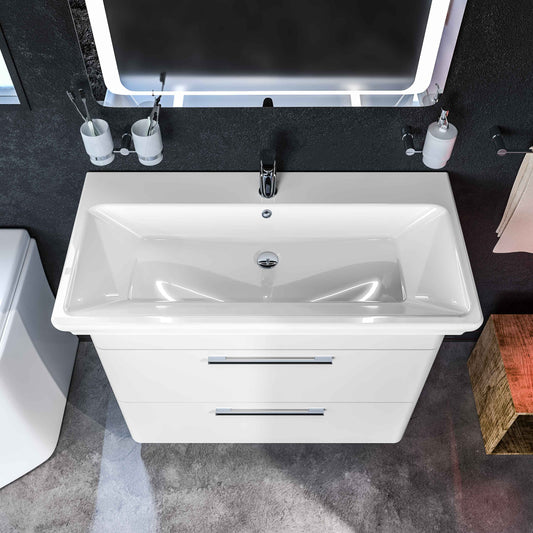 Mobilier de baie pe pardoseală Paola, Alb