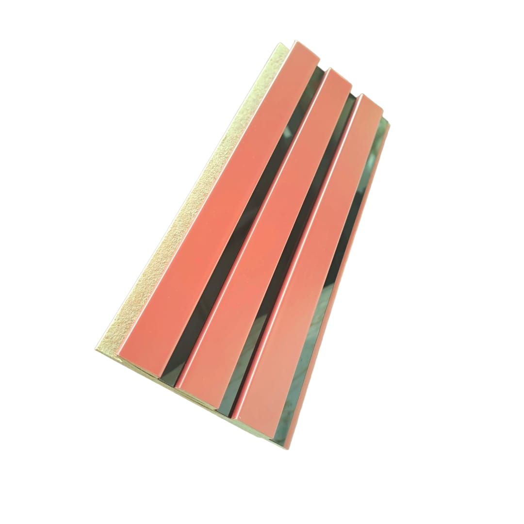 Panou Riflaj Decorativ Mdf, Portocaliu Rosiatic & Negru