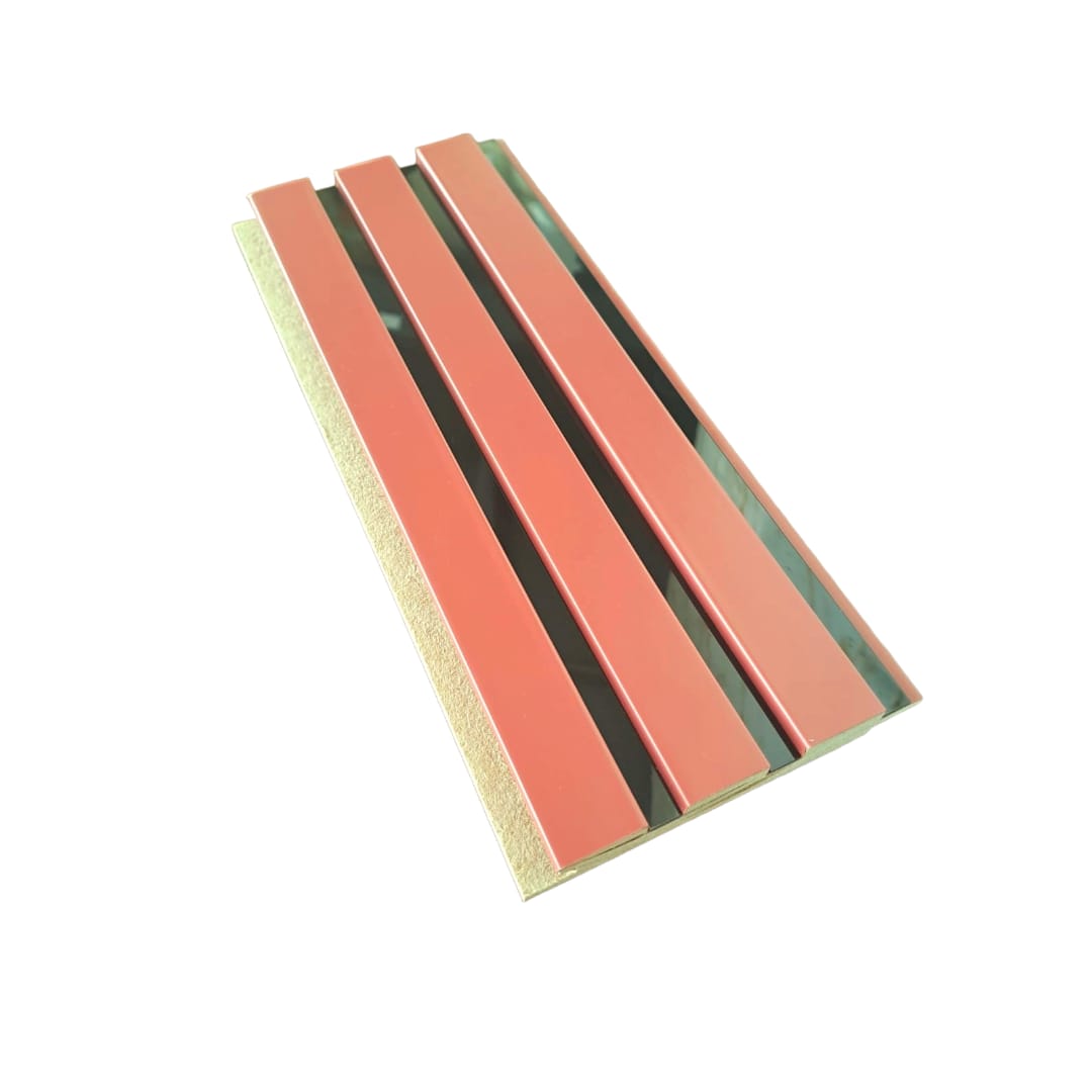 Panou Riflaj Decorativ Mdf, Portocaliu Rosiatic & Negru