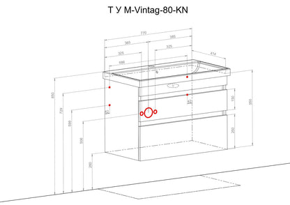 Mobilier de baie suspendat Vintage, Seville