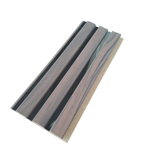 Panou Riflaj Decorativ Mdf, Stejar Inchis & Negru