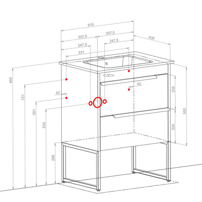 Mobilier baie suspendat  Neo Loft, Oak moras
