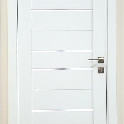 Ușă de interior Elegance Pine White silk mat cu sticlă mată